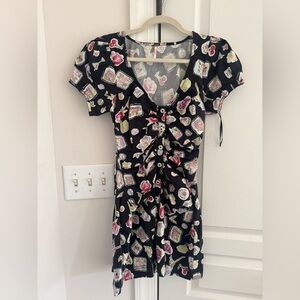 Free People Black Floral Mini Dress